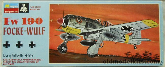 Monogram 1/48 Focke-Wulf FW-190 A-8/R-3 - A-7/R2 - A7/R3 - A-5/U8 - A-8/R1 - A-5/U3 Tropical - Blue Box Issue, PA107 6804 plastic model kit